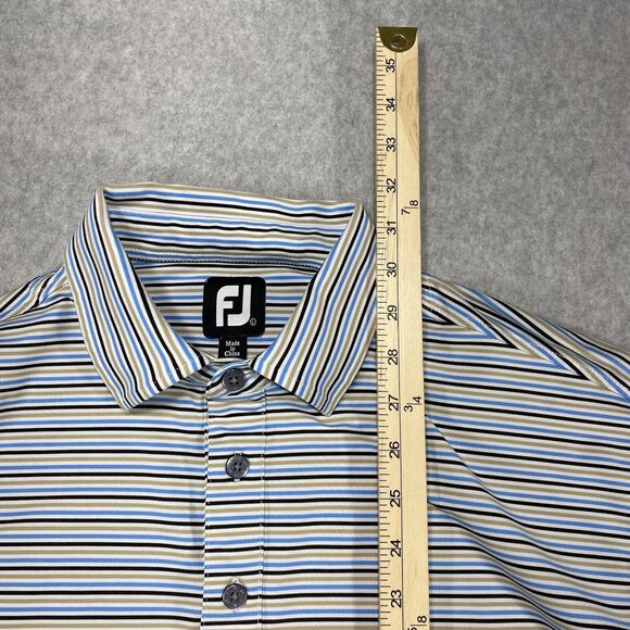 FootJoy Shirt Mens Size Large Striped Golf Polo Treesdales Preppy Short Sleeve - Picture 8 of 11